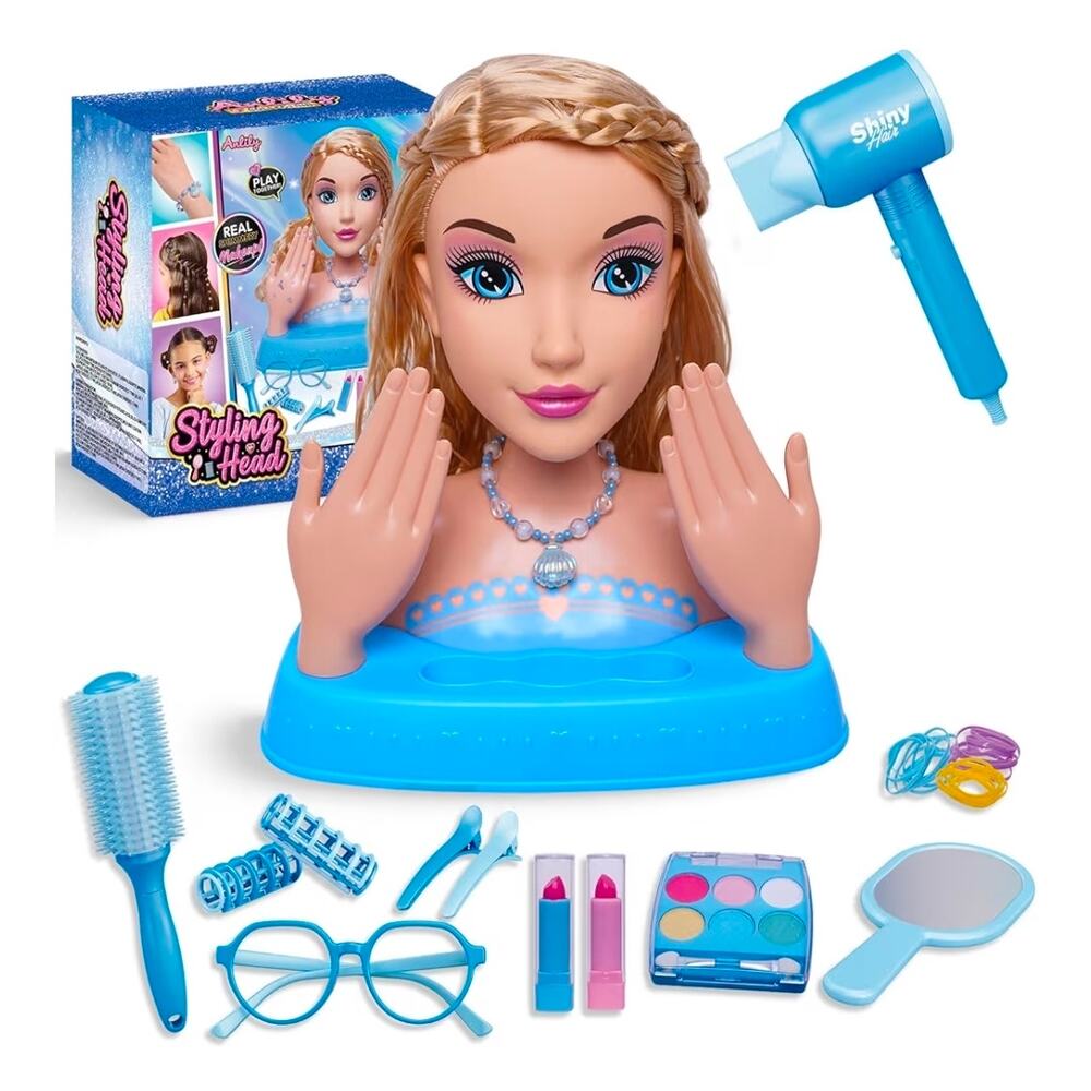 Hair Makeup Nails Blonde Styling Doll Head